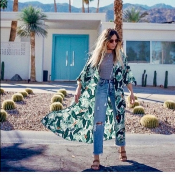 Rachel Zoe palm print kimono - Picture 2 of 3